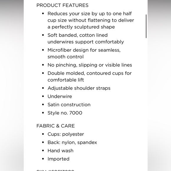 DOMINIQUE Satin Cream Seamless Minimizer Underwire Full Coverage Bra Lingeri 44D - Picture 7 of 16